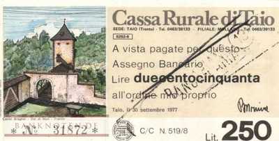 Cassa Rurale di Taio - 250  Lire (#06m_63_01s-4_AU)