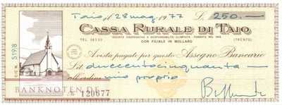 Cassa Rurale di Taio - 250  Lire (#06m_63_03_UNC)