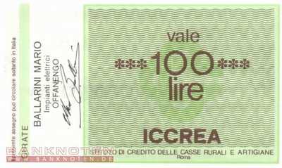ICCREA - Offanengo - 100  Lire (#06m_77_0067_UNC)