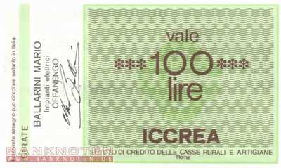 ICCREA - Offanengo - 100  Lire (#06m_77_0067_UNC)