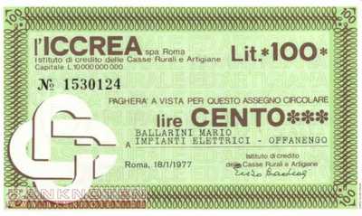 ICCREA - Offanengo - 100  Lire (#06m_77_0067_UNC)