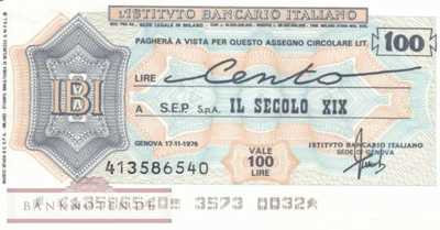 Istituto Bancario Italiano - Genova - 100  Lire (#06m_78_18_UNC)