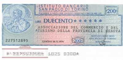Istituto Bancario San Paolo di Torino - Genova - 200  Lire (#06m_79__40_UNC)