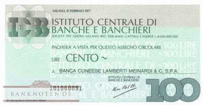 Istituto Centr. di Banche e Banchieri - 100  Lire (#06m_80_02_UNC)