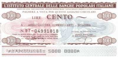 Banche Pop. Italiane - Bologna Ass. Comm. - 100  Lire (#06m_81_028_UNC)