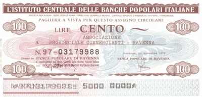 Banche Pop. Italiane - Ravenna Ass. Comm. - 100  Lire (#06m_81_041_UNC)