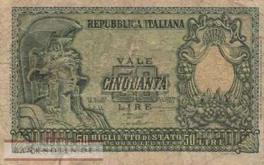Italien - 50  Lire (#091a_VG)