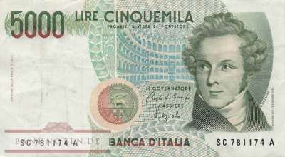Italien - 5.000  Lire (#111b_VF)