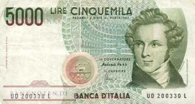 Italy - 5.000  Lire (#111c_F)