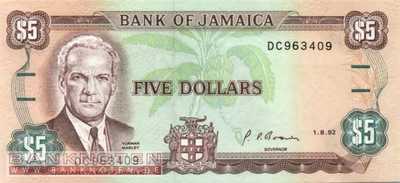 Jamaica - 5  Dollars (#070d-92_UNC)