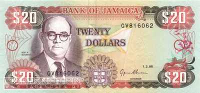 Jamaica - 20  Dollars (#072e_UNC)