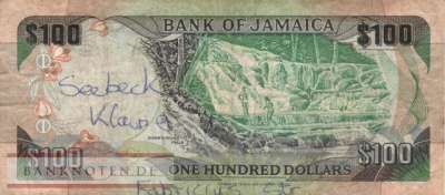 Jamaica - 100  Dollars (#075b_VG)