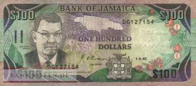 Jamaica - 100  Dollars (#075b_VG)