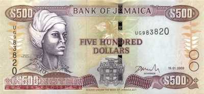 Jamaica - 500  Dollars (#085g_UNC)