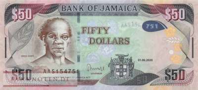 Jamaica - 50  Dollars (#094f_UNC)