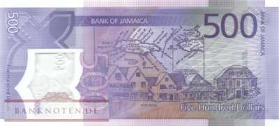 Jamaica - 500  Dollars (#098a_UNC)