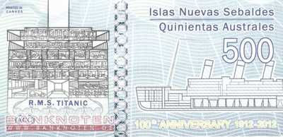 New Jason Islands - 500  Australes - Privatausgabe (#913_UNC)