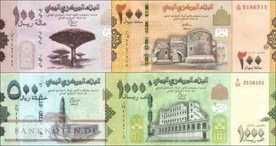 Jemen: 100 - 1.000 Rials (4 banknotes)