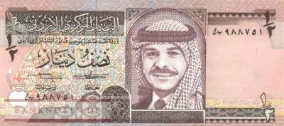 Jordanien - 1/2  Dinar (#023b_UNC)