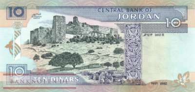 Jordan - 10  Dinars (#026a_UNC)