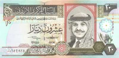 Jordanien - 20  Dinars (#027a_UNC)