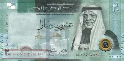 Jordanien - 20  Dinars (#042a_UNC)