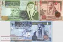 Jordan: 1 - 10 Dinars (3 banknotes)