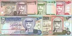 Jordanien: 1/2 - 20 Dinars (5 Banknoten)