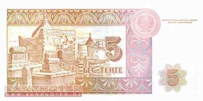 Kazakhstan - 5  Tenge (#009a-2_UNC)