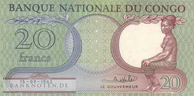 Kongo, Demokratische Republik - 20  Francs (#004a_UNC)