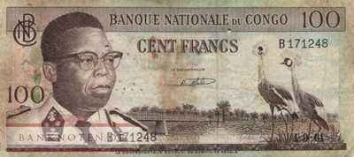 Congo, Democratic Republic - 100  Francs (#006a-61_VG)