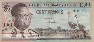 Kongo, Demokratische Republik - 100  Francs (#006a-62_VG)