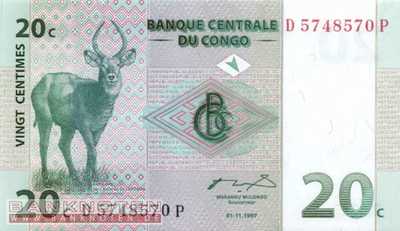 Kongo, Demokratische Republik - 20  Centimes (#083a_UNC)