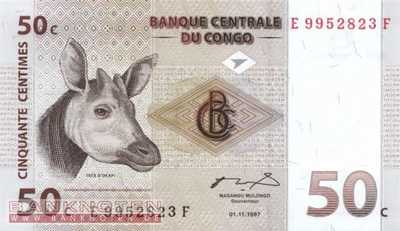 Kongo, Demokratische Republik - 50  Centimes (#084a_UNC)