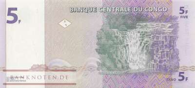 Kongo, Demokratische Republik - 5  Francs (#086a_UNC)
