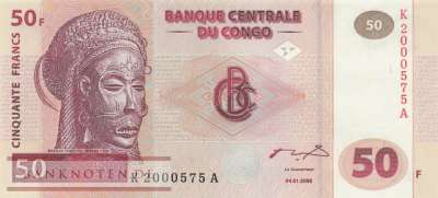 Kongo, Demokratische Republik - 50  Francs (#091_UNC)