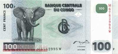Kongo, Demokratische Republik - 100  Francs (#092-2_UNC)