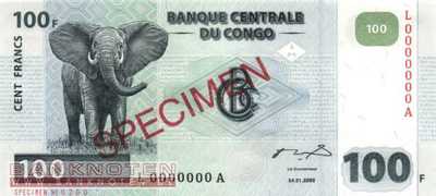 Congo, Democratic Republic - 100  Francs - SPECIMEN (#092s_UNC)