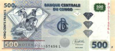 Kongo, Demokratische Republik - 500  Francs (#096Cb_UNC)