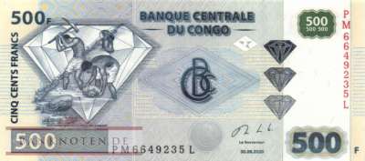 Congo, Democratic Republic - 500  Francs (#096Db_UNC)