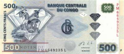 Kongo, Demokratische Republik - 500  Francs (#096Db_UNC)