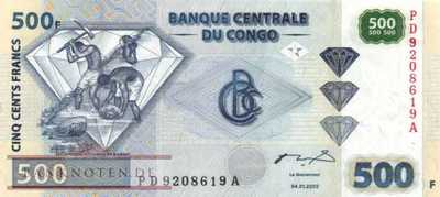 Kongo, Demokratische Republik - 500  Francs (#096_B-02_UNC)