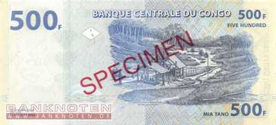 Congo, Democratic Republic - 500  Francs - SPECIMEN (#096s2_UNC)