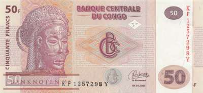 Kongo, Demokratische Republik - 50  Francs (#097_A-3_UNC)