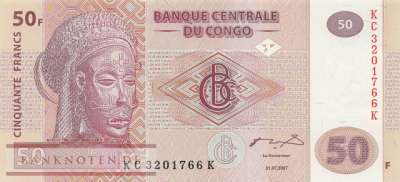 Kongo, Demokratische Republik - 50  Francs (#097a-2_UNC)