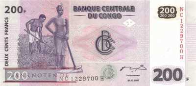 Kongo, Demokratische Republik - 200  Francs (#099_A_UNC)