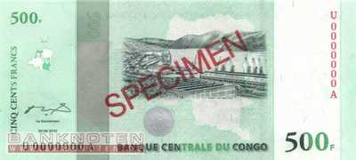 Congo, Democratic Republic - 500  Francs - SPECIMEN (#100s_UNC)