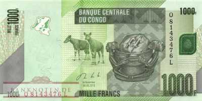 Kongo, Demokratische Republik - 1.000  Francs (#101b_UNC)