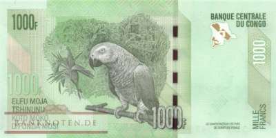 Congo, Democratic Republic - 1.000  Francs (#101c_UNC)