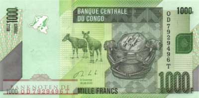 Congo, Democratic Republic - 1.000  Francs (#101c_UNC)